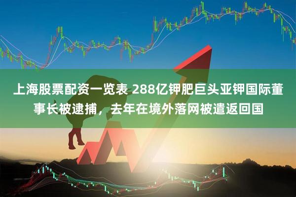 上海股票配资一览表 288亿钾肥巨头亚钾国际董事长被逮捕，去年在境外落网被遣返回国